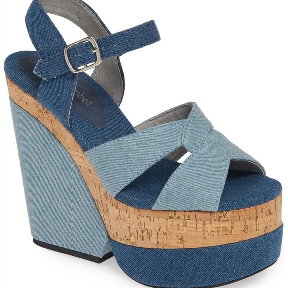 Jeffrey Campbell Shoes - New Jeffrey Campbell Denim Wedge Platform Sandals